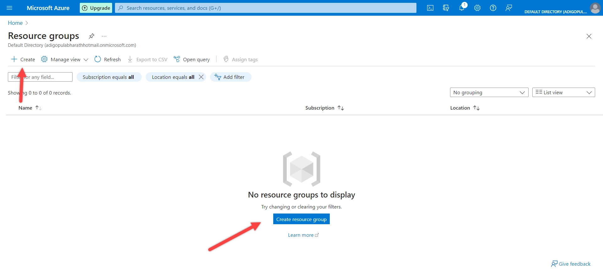 how to create resource group in azure