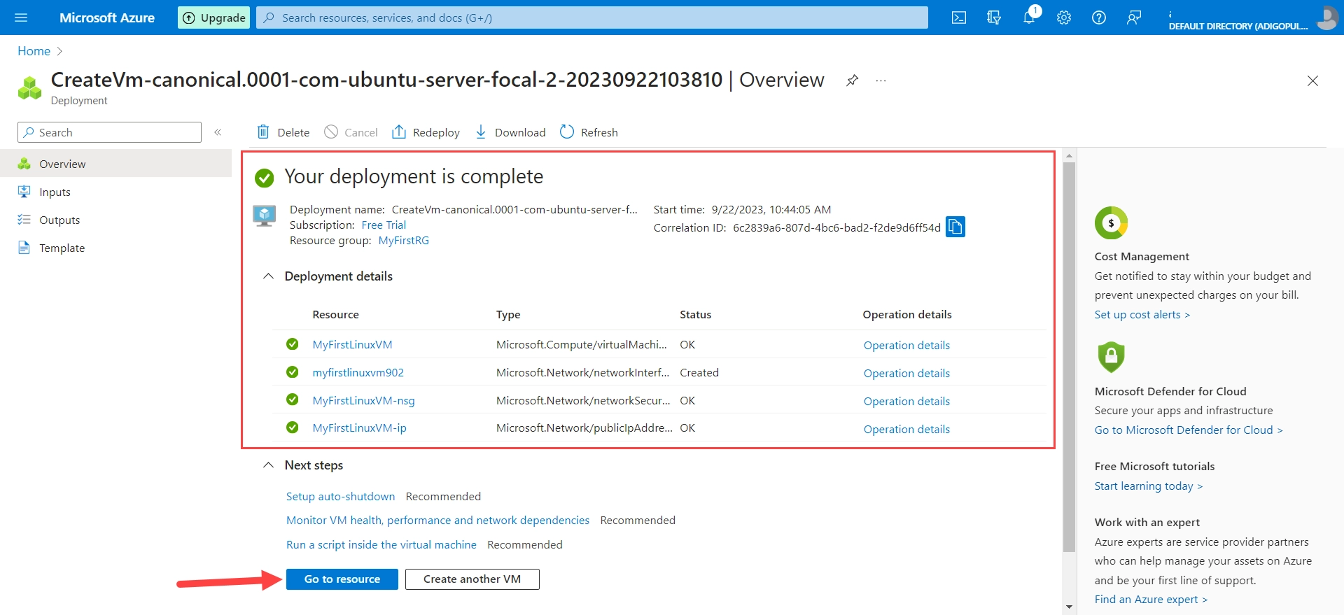 how to create an ubuntu virtual machine in azure