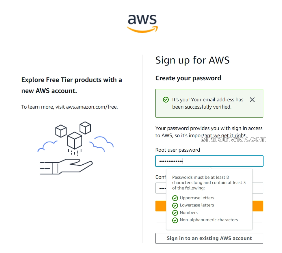 how to create aws free tier account