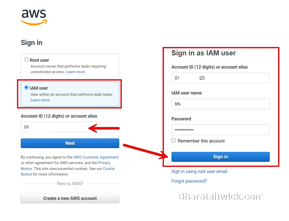 how to login as aws iam user