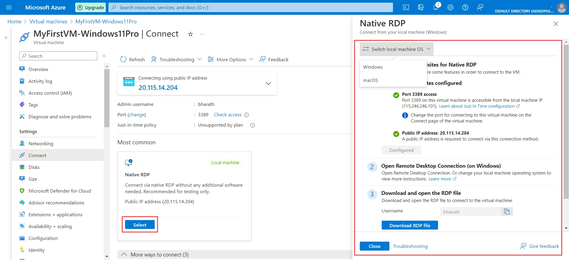 how to create windows 11 virtual machine azure