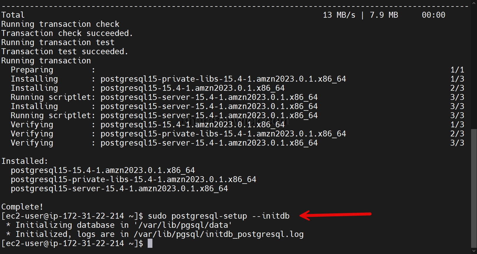 how to install postgresql on aws linux